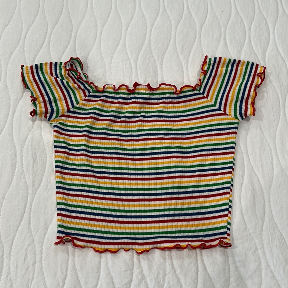 January 7 colorful striped crop top
